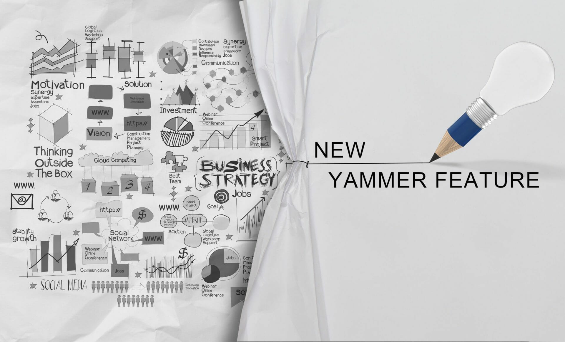 Yammer Curtain Reveal Tech Bulletin Header